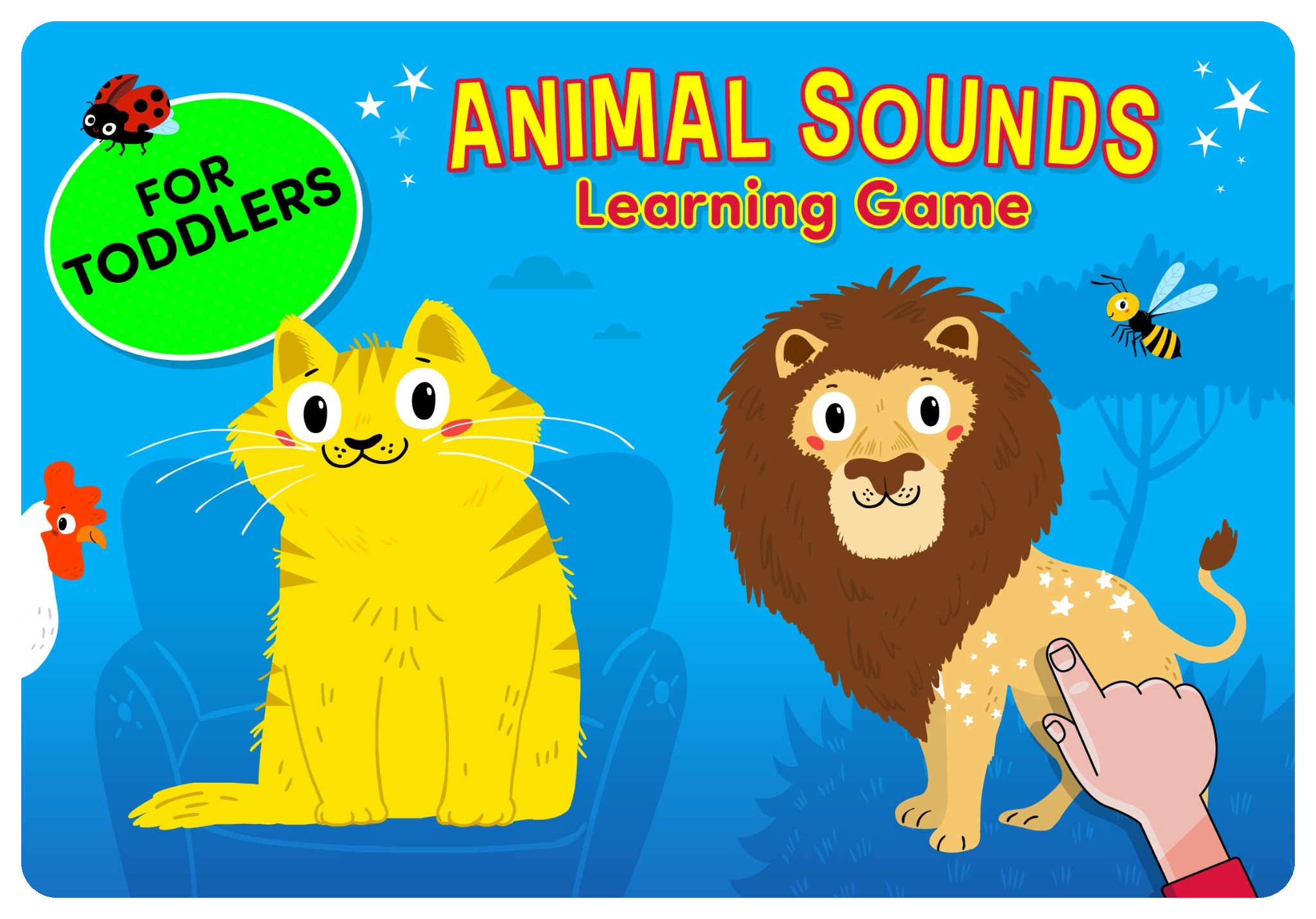Cat and lion in Animal Theatre animal sounds game