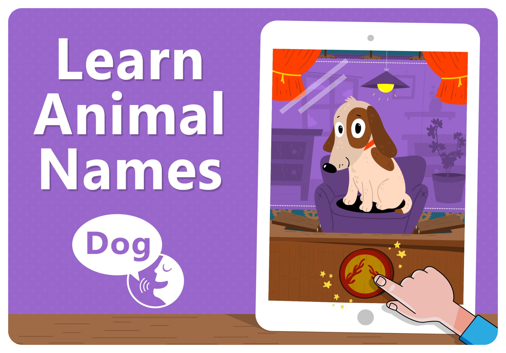 Dog activity teaching animal names