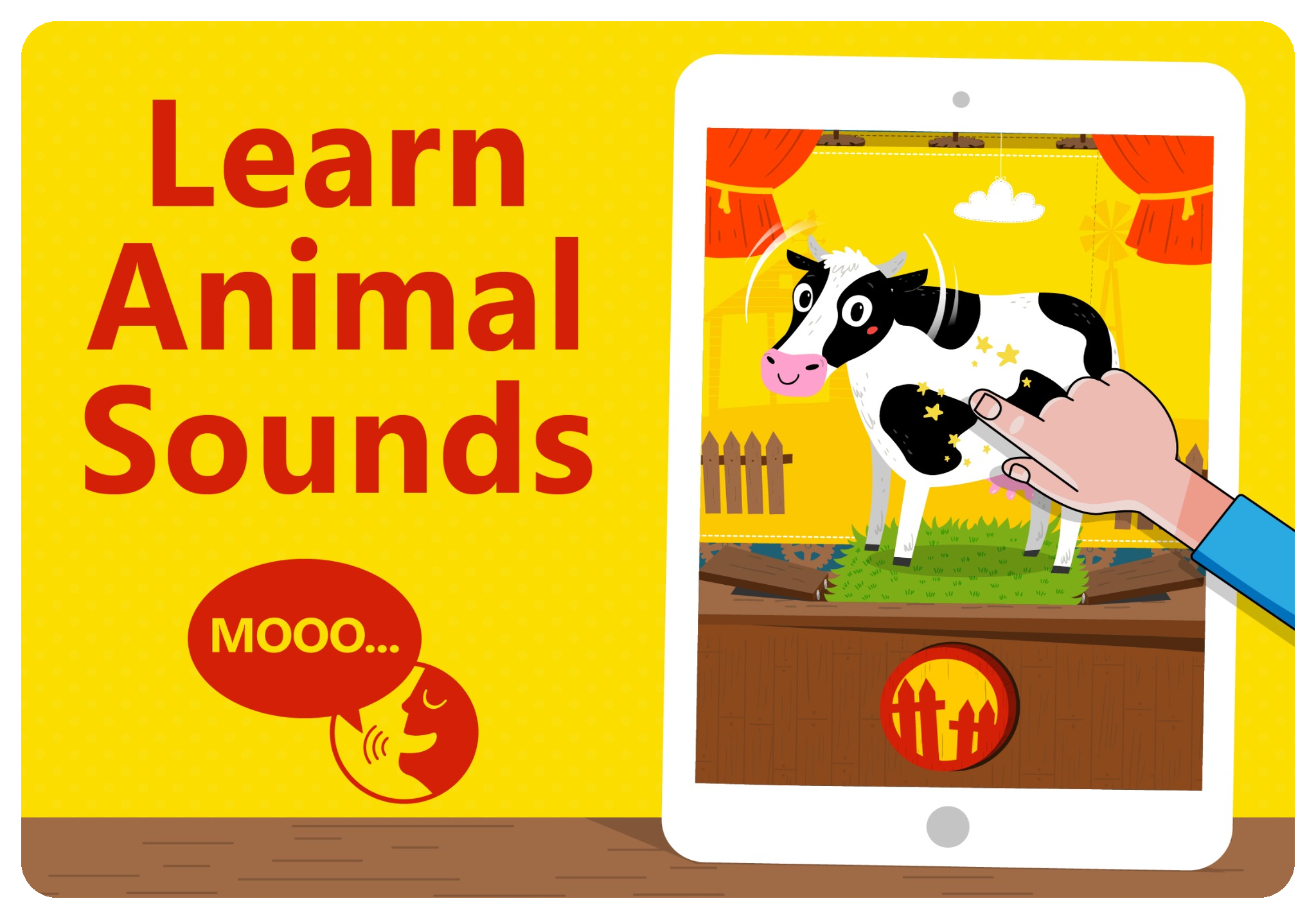 Cow activity teaching animal sounds