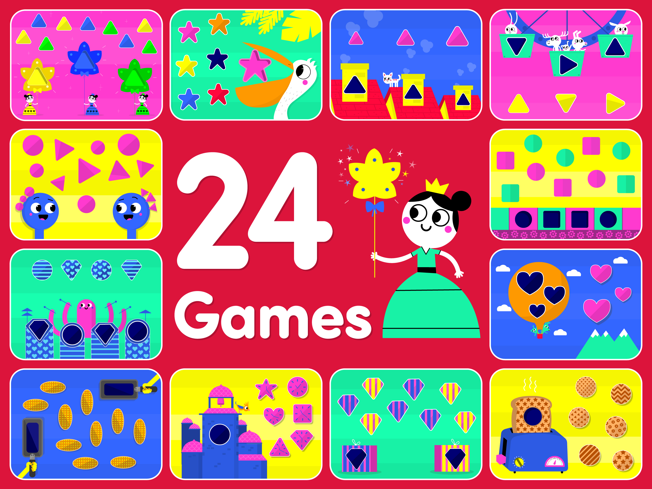 Shapes and colors matching activity with a crocodile
